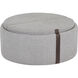 Borelli 17.25 inch Belfast Heather Grey / Autumn Chestnut Wheeled Storage Ottoman, Wheeled